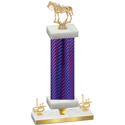 Premium Single Purple Carbon Fiber First Place Horses Trophy