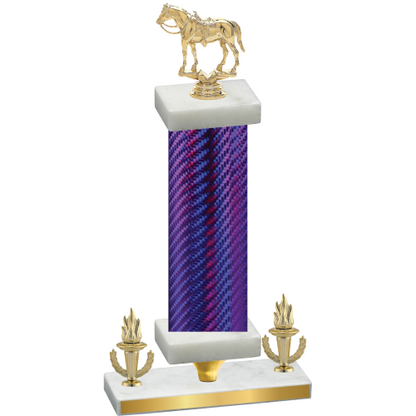 Premium Single Purple Carbon Fiber Victory Horses Trophy