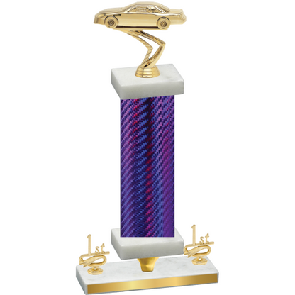 Premium Single Purple Carbon Fiber First Place Cars Trophy