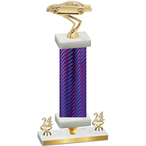 Premium Single Purple Carbon Fiber Year Cars Trophy