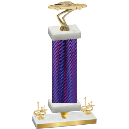 Premium Single Purple Carbon Fiber First Place Cars Trophy