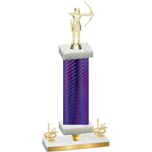 Premium Single Purple Carbon Fiber First Place Archery Trophy