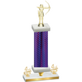Premium Single Purple Carbon Fiber Fourth Place Archery Trophy