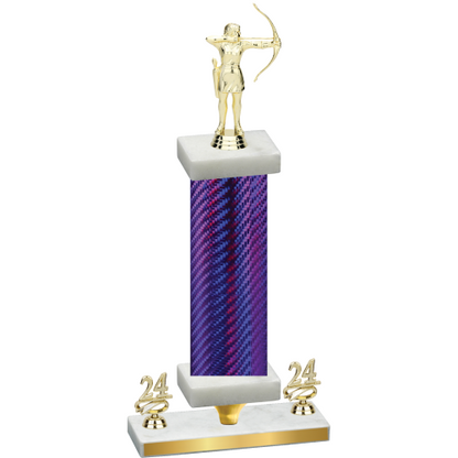 Premium Single Purple Carbon Fiber Year Archery Trophy