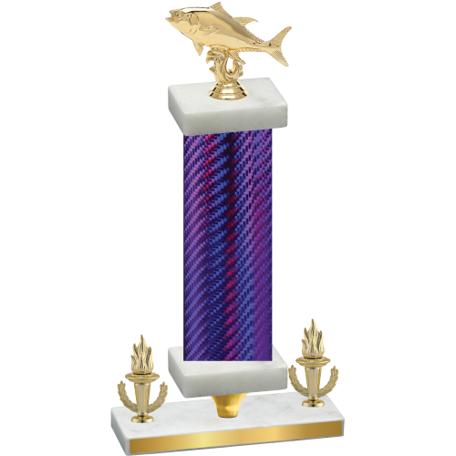 Premium Single Purple Carbon Fiber Victory Fishing Trophy