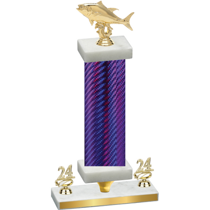 Premium Single Purple Carbon Fiber Year Fishing Trophy