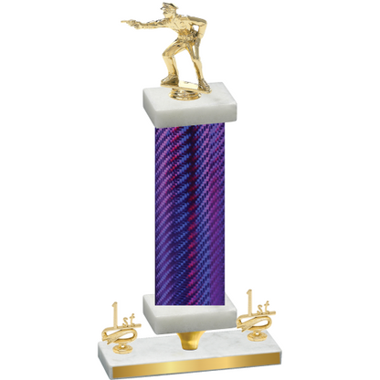 Premium Single Purple Carbon Fiber First Place Shooter Trophy