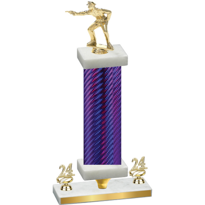 Premium Single Purple Carbon Fiber Year Shooter Trophy