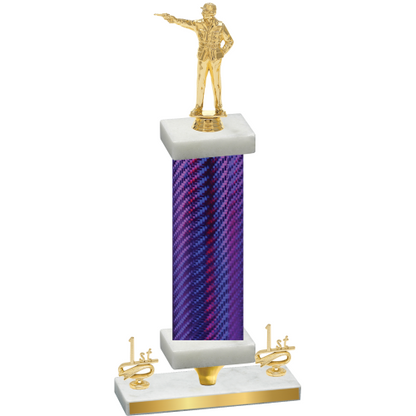 Premium Single Purple Carbon Fiber First Place Shooter Trophy