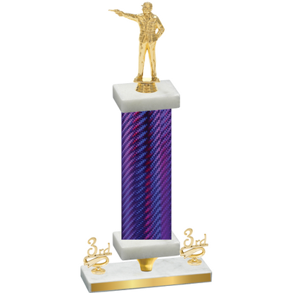 Premium Single Purple Carbon Fiber Third Place Shooter Trophy