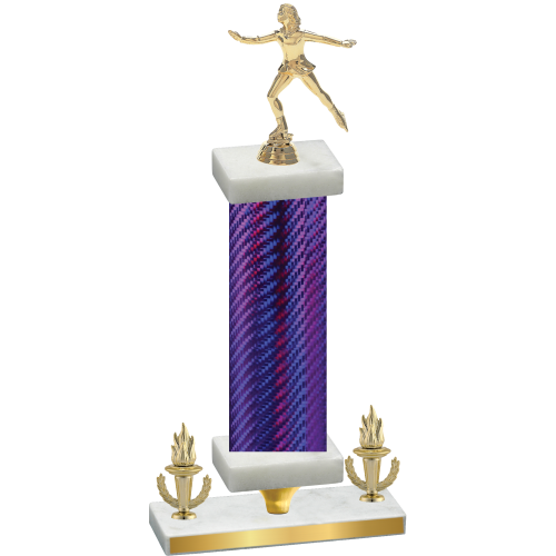 Premium Single Purple Carbon Fiber Victory Skater Trophy