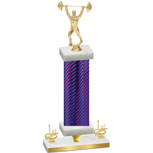 Premium Single Purple Carbon Fiber First Place Weights Trophy