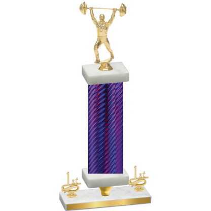 Premium Single Purple Carbon Fiber First Place Weights Trophy