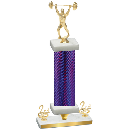 Premium Single Purple Carbon Fiber Second Place Weights Trophy