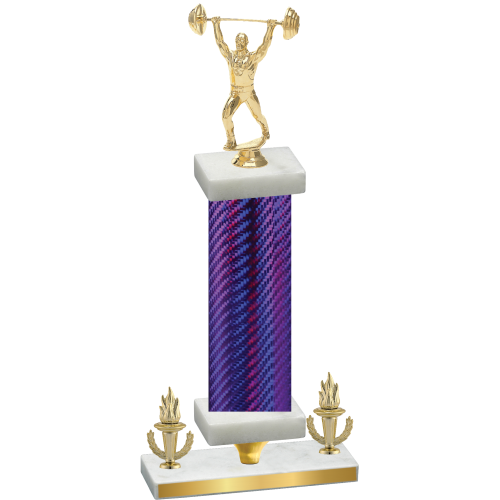 Premium Single Purple Carbon Fiber Victory Weights Trophy