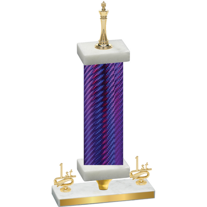 Premium Single Purple Carbon Fiber First Place Chess Trophy