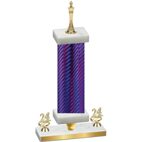 Premium Single Purple Carbon Fiber Year Chess Trophy