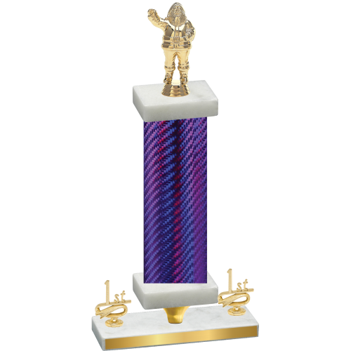 Premium Single Purple Carbon Fiber First Place Holiday Trophy