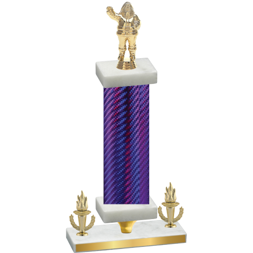 Premium Single Purple Carbon Fiber Victory Holiday Trophy