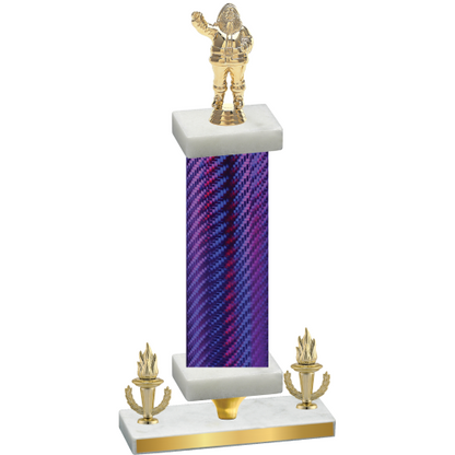 Premium Single Purple Carbon Fiber Victory Holiday Trophy