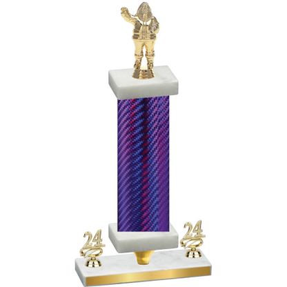 Premium Single Purple Carbon Fiber Year Holiday Trophy