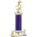Premium Single Purple Carbon Fiber Year Flag Football Trophy