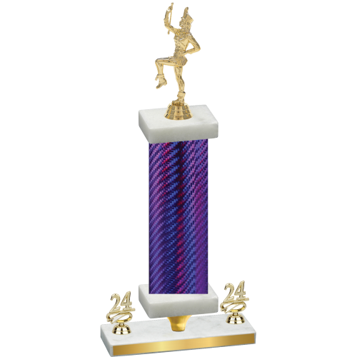 Premium Single Purple Carbon Fiber Year Majorette Trophy