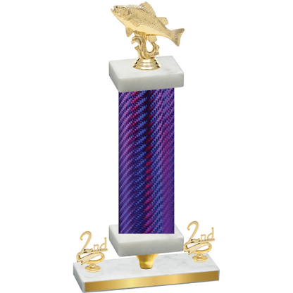 Premium Single Purple Carbon Fiber Second Place Fishing Trophy