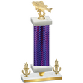 Premium Single Purple Carbon Fiber Victory Fishing Trophy