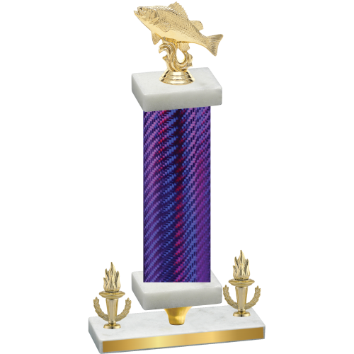 Premium Single Purple Carbon Fiber Victory Fishing Trophy