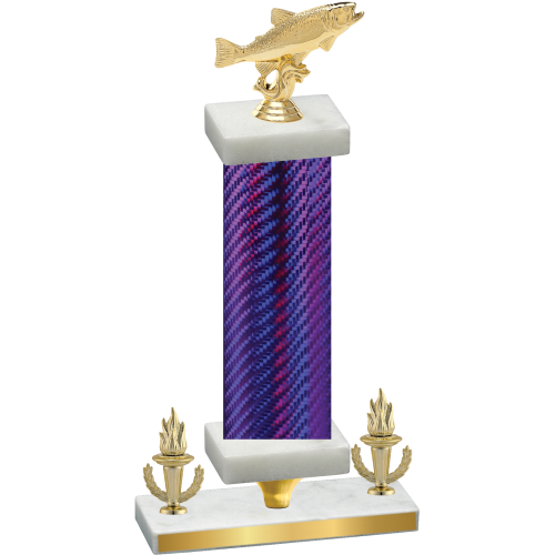 Premium Single Purple Carbon Fiber Victory Fishing Trophy