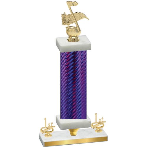 Premium Single Purple Carbon Fiber First Place Music Trophy