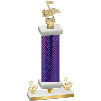 Premium Single Purple Carbon Fiber Second Place Music Trophy