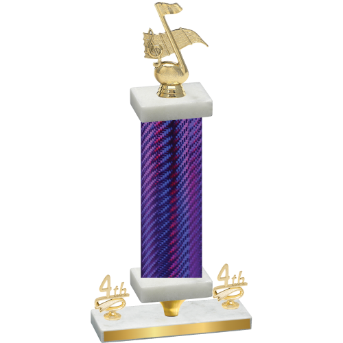 Premium Single Purple Carbon Fiber Fourth Place Music Trophy