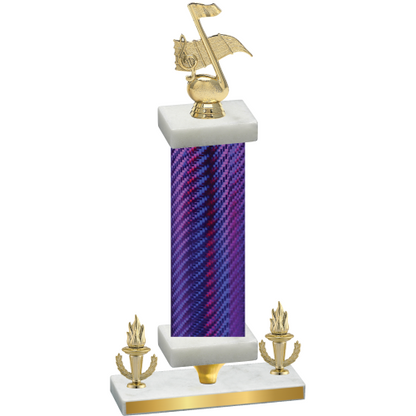 Premium Single Purple Carbon Fiber Victory Music Trophy