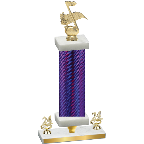 Premium Single Purple Carbon Fiber Year Music Trophy