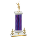 Premium Single Purple Carbon Fiber Victory Golf Trophy