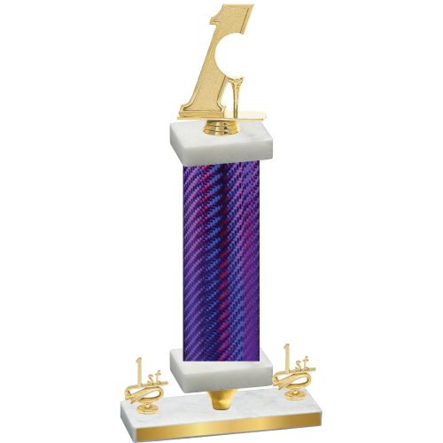 Premium Single Purple Carbon Fiber First Place Golf Trophy