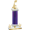 Premium Single Purple Carbon Fiber Fourth Place Golf Trophy