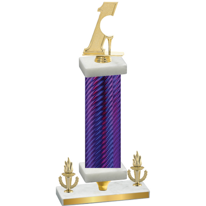 Premium Single Purple Carbon Fiber Victory Golf Trophy