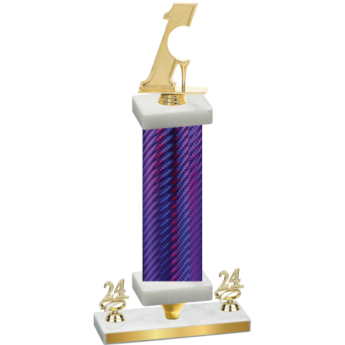 Premium Single Purple Carbon Fiber Year Golf Trophy