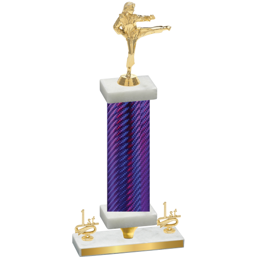 Premium Single Purple Carbon Fiber First Place Karate Trophy