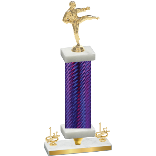 Premium Single Purple Carbon Fiber First Place Karate Trophy