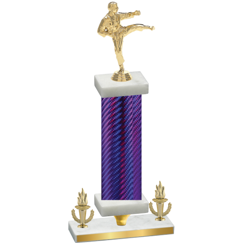 Premium Single Purple Carbon Fiber Victory Karate Trophy