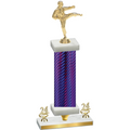 Premium Single Purple Carbon Fiber Year Karate Trophy