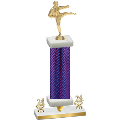 Premium Single Purple Carbon Fiber Year Karate Trophy