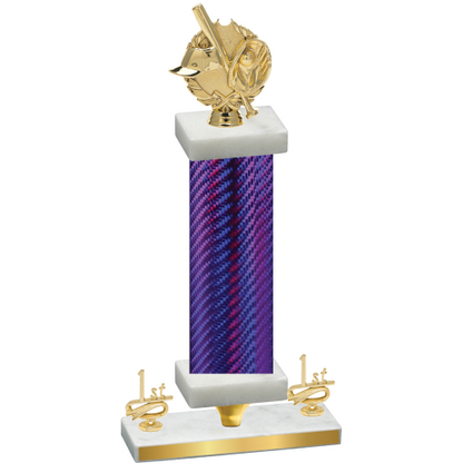 Premium Single Purple Carbon Fiber First Place Baseball Trophy