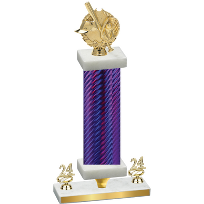 Premium Single Purple Carbon Fiber Year Baseball Trophy