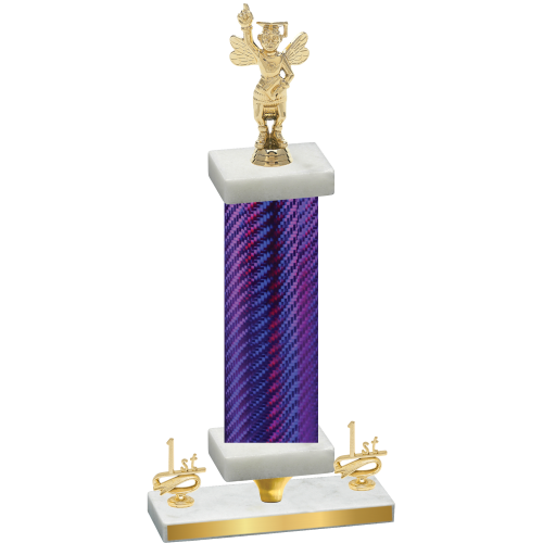 Premium Single Purple Carbon Fiber First Place Academics Trophy