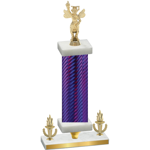 Premium Single Purple Carbon Fiber Victory Academics Trophy